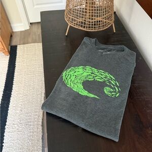 Gray Reptile T-Shirt with Green Design